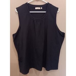 Shirt 2X Choices Woman black tank With Bead Accents